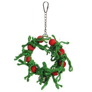 Sisal Christmas Wreath Parrot Toy