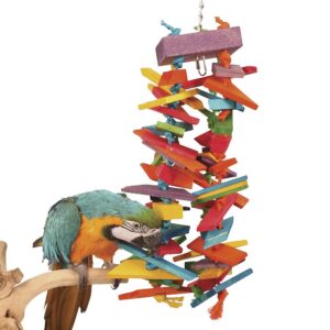 Rainbow Tower Wood and Rope Parrot Toy